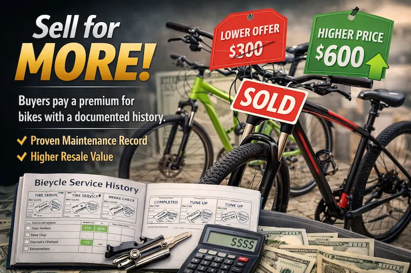 Sell for More — bikes with service history command higher resale prices